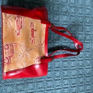 Red leather bag